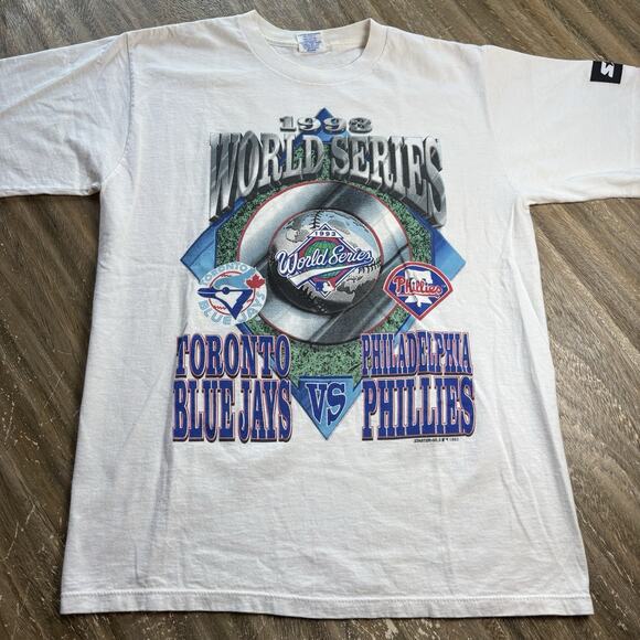 Vintage Toronto Blue Jays World Series Philadelphia Phillies T-Shirt 1993 Medium - Picture 1 of 5